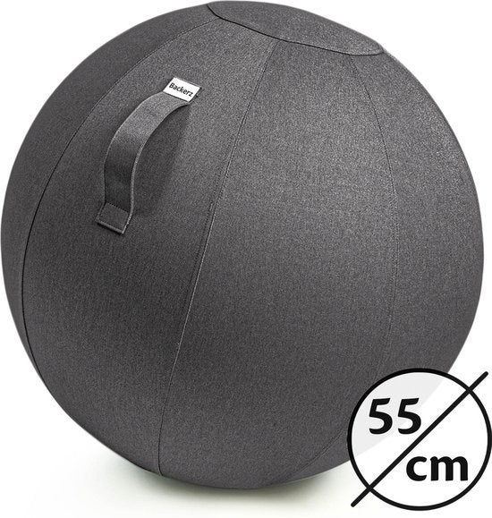 Bckz Zitbal Kantoor en Thuis 55 CM - Luxe Yoga Bal - Zitballen met Hoes - Ergonomische Bureaustoel Bal - Linnen Antraciet - d0d1e11e-5c69-45ee-be2e-84755d35f922_e2fa9ba6-4d50-44a3-8668-ad0ee85370d6