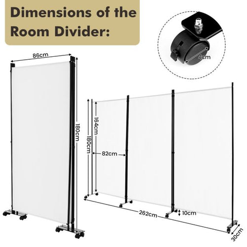 Coast 3 Panelen Roomdivider - Inklapbaar - 260 x 183 cm - Wit - Polyester/Staal - d43187c28bcfc9f337dcd2418061b555829886b1_jv10723pw_les_paravents_int_rieurs_en_tissu_polyester_de_haute_qualit_permet_la_circulation__10_db80b78e-e06b-4eae-af9f-8b1141e1e6d2
