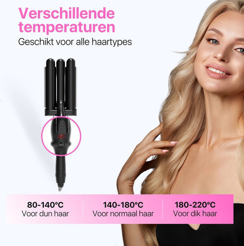 Tenify Wafeltang - Golvenkrultang - 25mm - Waver - Wave Krultang - Beach Waves - d847e35d-168a-47ff-8cfe-eaf872e4a4fb