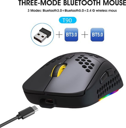 HXSJ T90 2.4G Draadloze Gaming Muis - Bluetooth - Computermuizen - Ultra licht - RGB Verlichting - Zwart - d988e101-50f4-45d1-8ca5-abaaf73de7b3_9e3f6413-4731-4d91-8a38-37381ddc2bbc