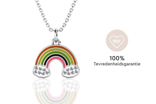 Yolora Kids Meisjes Ketting met Regenboog Hanger en Kalpa Camaka Kristallen - Zilver kleurig - 18K Witgoud Verguld - dbe0c1bd-df70-4e34-b37f-fe5f8938b912_3ef97a15-63ba-454a-abe6-d45fc0522176