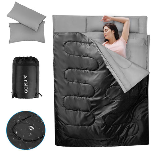 Coast Dubbele Slaapzak met 2 Kussens - 2 Persoons - met Draagtas - Waterdicht - 220 x 150 cm - Zwart - ddf3c49d5b9f6370cf793d2b05f2d97c0721d5bb__2__8_6a7df82c-44c3-420d-9d71-1b311e735a57