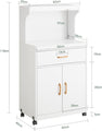 SoBuy Magnetronkast met 1 lade - Max. 60 kg - MDF - Met zwenkwielen - 62 x 40 x 119 cm - Wit - e44d779b-ca11-490a-8606-91434c324b18_1da7367d-83c4-44d4-a6c9-f38d6811eca4