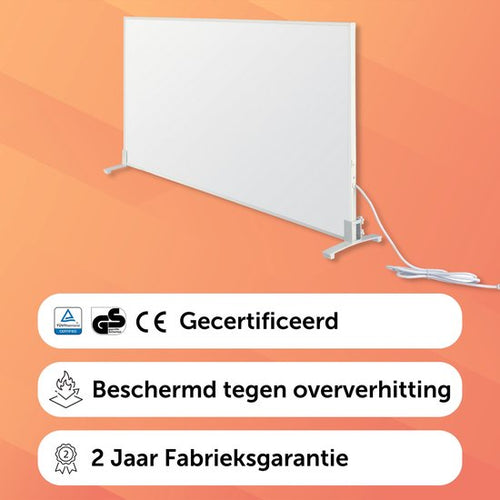 Infrarood Verwarmingspaneel 1000 Watt met Wifi thermostaat - Elektrische verwarming - Vrijstaand - Wit - verplaatsbaar - plafond - e4fa7d39c1cbe24d0efa2e978f3366809a40cb84_Enriched_product_image