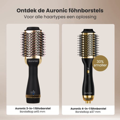 Auronic 4-in-1 Föhnborstel - Airstyler - Kammen - Stijlen - Krullen - Föhnen - 37 mm Krulborstel - 360 Graden Airflow - Zwart/Goud - e502c387712aa8de0dffd95f78f2dbcb802ea211_Enriched_product_image