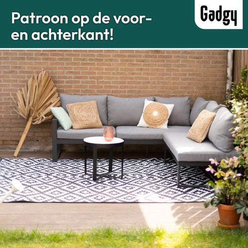 Gadgy Buitenkleed Vloerkleed Buiten XXL - 270x200 cm - Tuintapijt Dubbelzijdig - Picknickkleed Zwart Wit - Buitentapijt - e595cdc70acbd5c48ef029a2916febf17731b4a9_Enriched_product_image