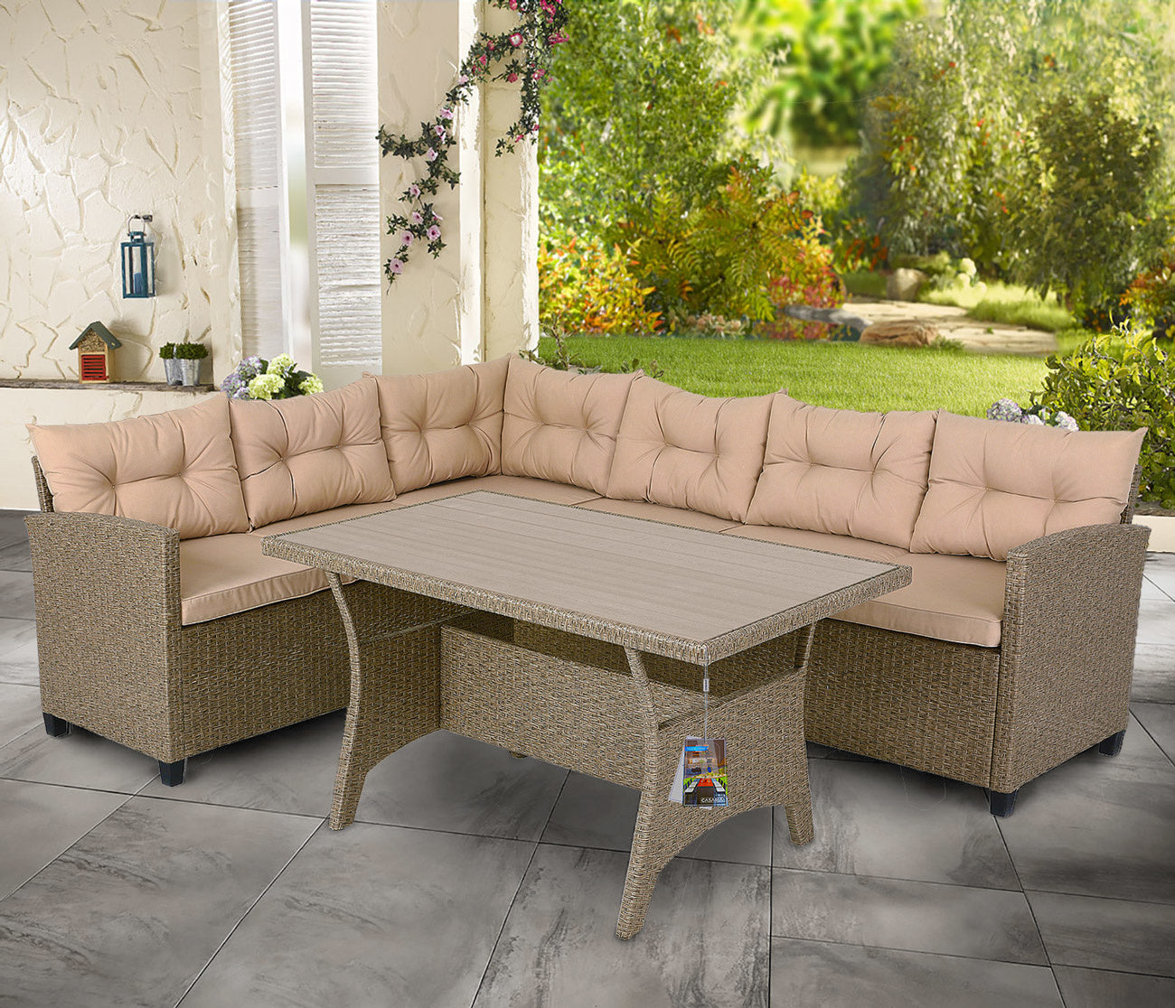 Casaria Loungeset 16-delig Grijs/Beige Kunststof - eab65cd8-d9a7-4cd7-b54f-8ca7adaf351f