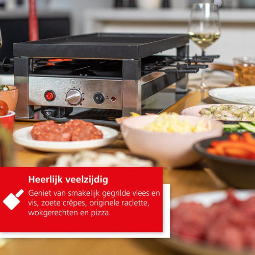 Solis 5 in 1 Table Grill 791 Gourmetstel 8 Personen - Raclette Gourmet Set - Bakplaat Gourmetten - Zilver/Zwart - eda5420a-9107-4408-af6d-dfaf9e4fc9c6_e552c649-89fa-424d-aa00-91267e68f76e