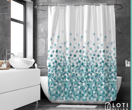 Loti Living Douchegordijn Anti Schimmel – Oceaan - Inclusief ringen – Waterdicht - Polyester - Douchegordijn 180x200 cm - ee2c7a616c109e80415960050af953aa4ceab59c_Enriched_product_image_c8b59557-c4b7-4978-8d7c-f52341d5cd68
