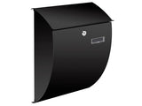 Perel Brievenbus Nice, wandmontage, gebogen front, met naamplaatje, incl. 2 sleutels, afmetingen (H x B x D) 40 x 31 x 16 cm, zwart - f016c3bc-32b9-480f-8d2e-be52991c0d5a_76270391-1a2f-42a5-8f99-29502ab04843