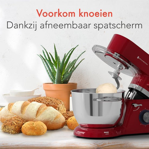 KitchenBrothers Keukenmachine - Display en Timer - Keukenrobot - 6,2L - Keukenmixer - 1400W - Rood - f3658777fb0cc3ac58bbd5b3f016bfea8ef28d6c_Enriched_product_image