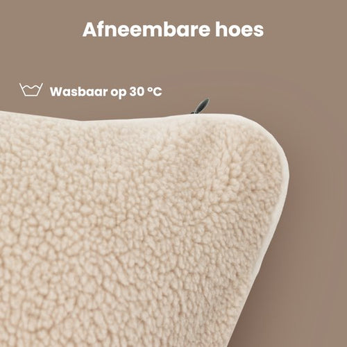 Auronic Warmtekussen - Sherpa Fleece - 45x60 - Draadloos - Oplaadbaar - Elektrisch kussen - Infrarood - Beige - f59760516ca89aa70a22006c84cc9fd618a66dc1_Enriched_product_image