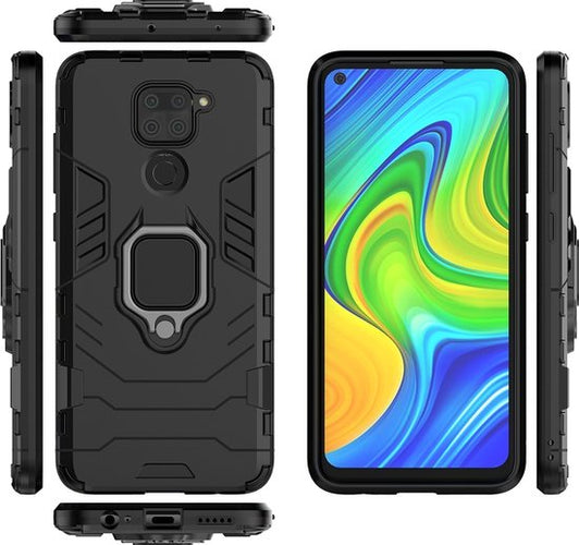 Mobigear Hoesje geschikt voor Xiaomi Redmi Note 9 Telefoonhoesje Hardcase | Mobigear Armor Ring Backcover Shockproof met Ringhouder | Schokbestendig Redmi Note 9 Telefoonhoesje | Anti Shock Proof - Zwart - fae9268559d706102339b47402a0874e8a901ffe_Enriched_product_image_17ab50d1-54eb-4379-ac16-8f7c96dbe216