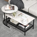 Coast Bijzettafel - Set van 2 - Marmerprint - Wit/ Zwart - fcd1f956e9dfb4aa9885f9a37857334980b8bbad_jv11232dk_verstelbare_voetkussens_zorgen_voor_stabiliteit_van_de_bijzettafels_3_13__2__1
