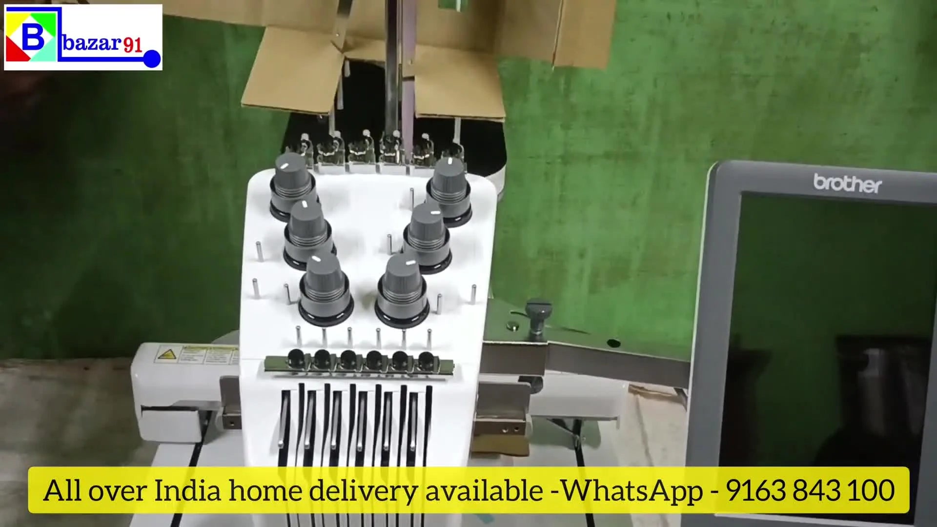 Assembling the multi-spool thread stand for the Brother PR680W machine.