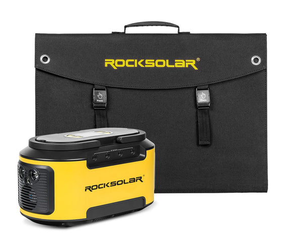 ROCKSOLAR Ready 200W Power Station + 60W Foldable Solar Panel Solar Generator Kit