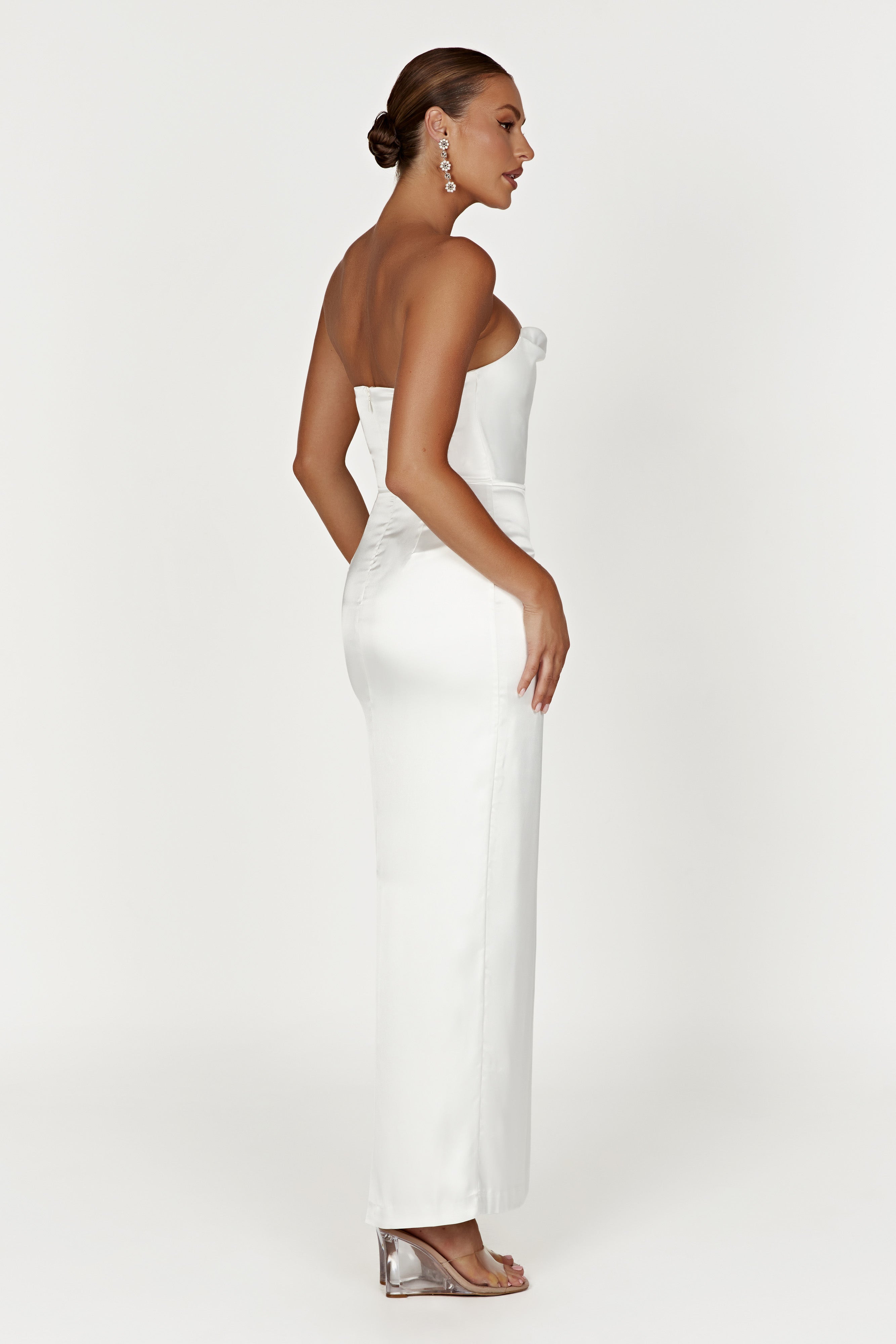 Alanis Strapless Maxi Dress – White