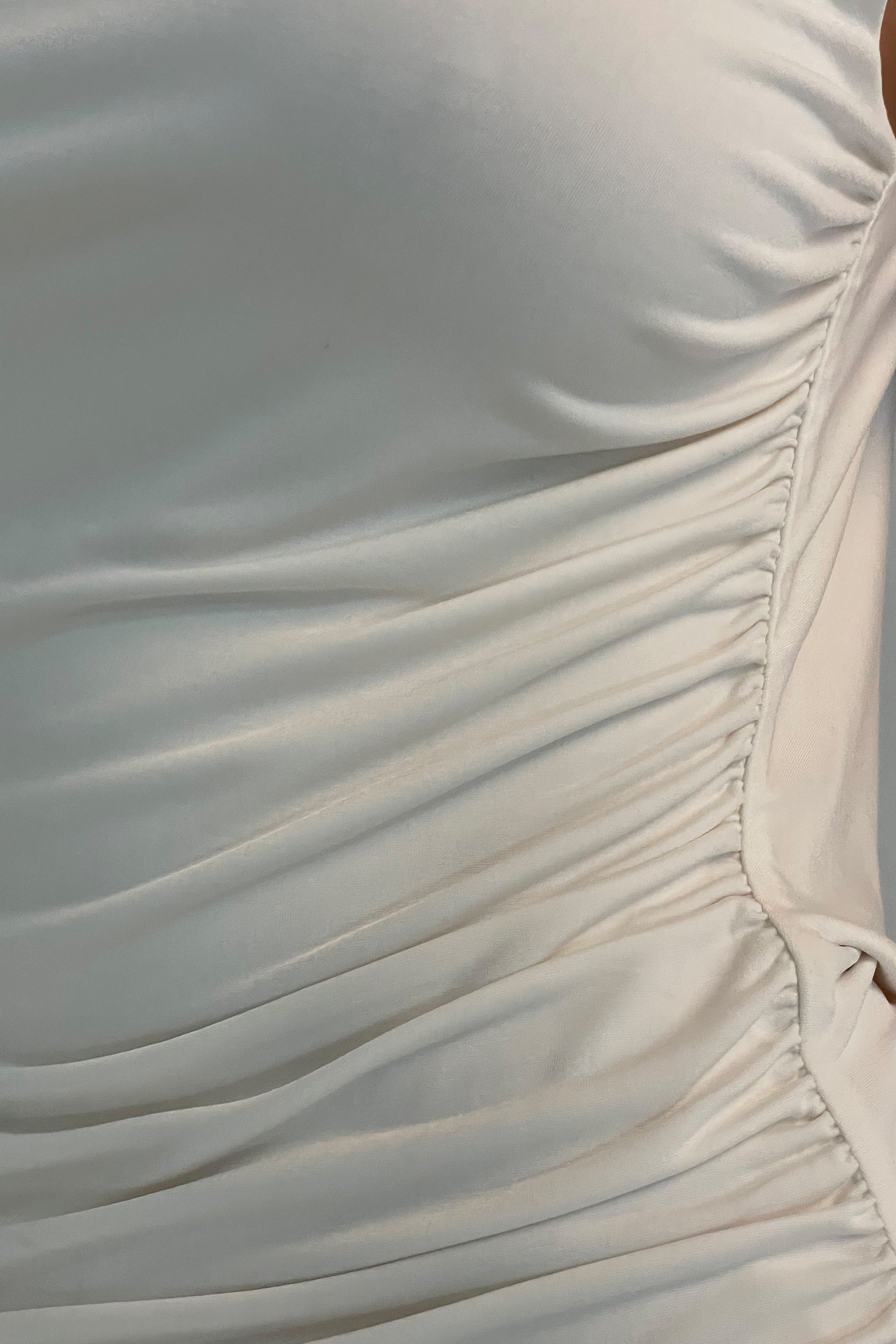 Alika Draped Front Maxi Dress – Ivory