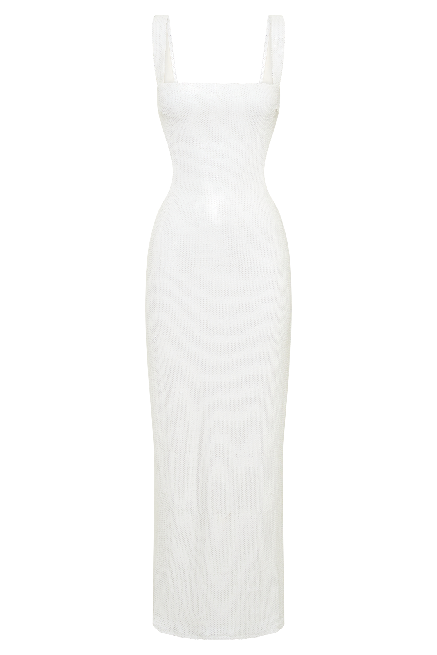 Adoria Sequin Cut Out Maxi Dress - White