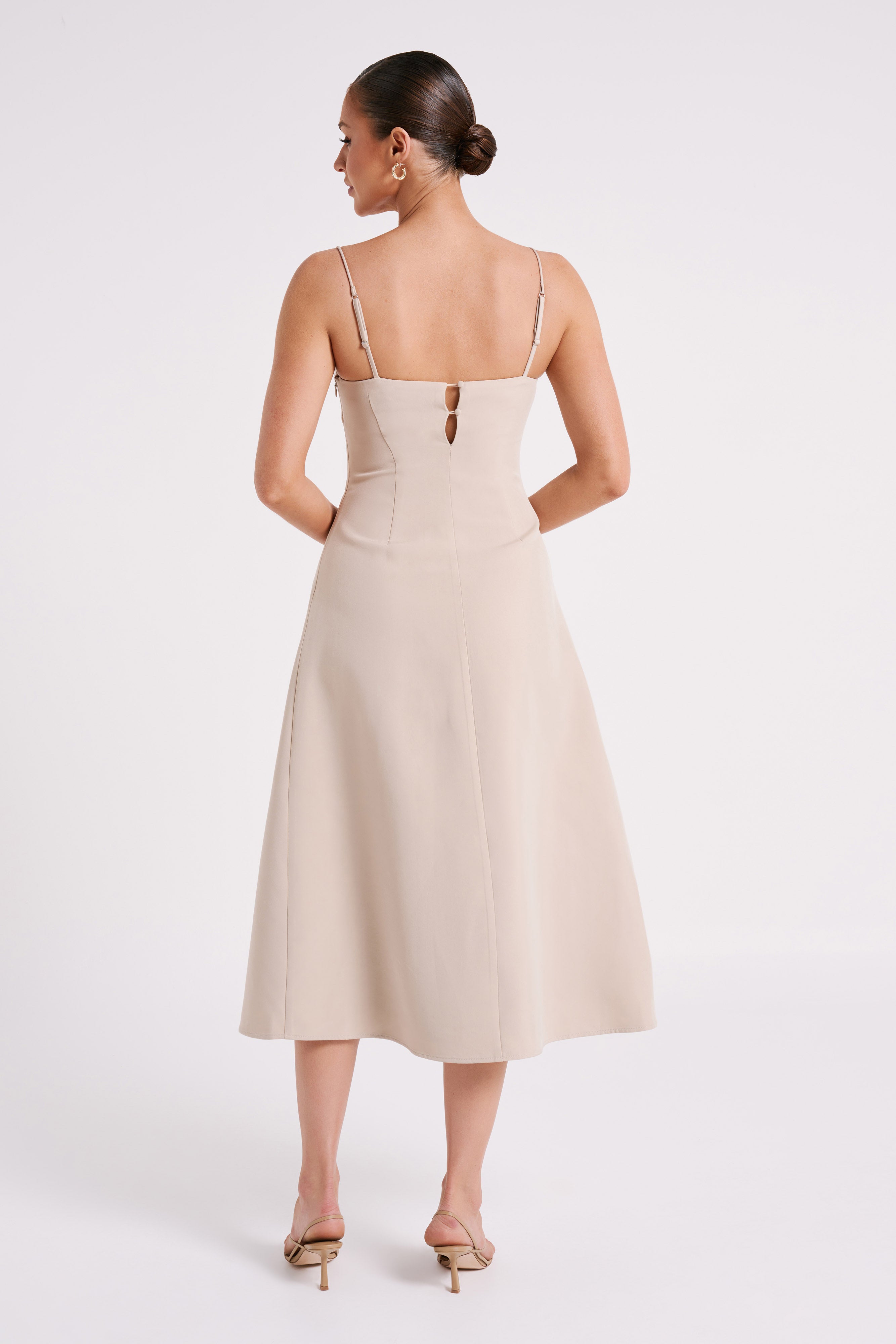 Alaina A-Line Midi Dress - Natural