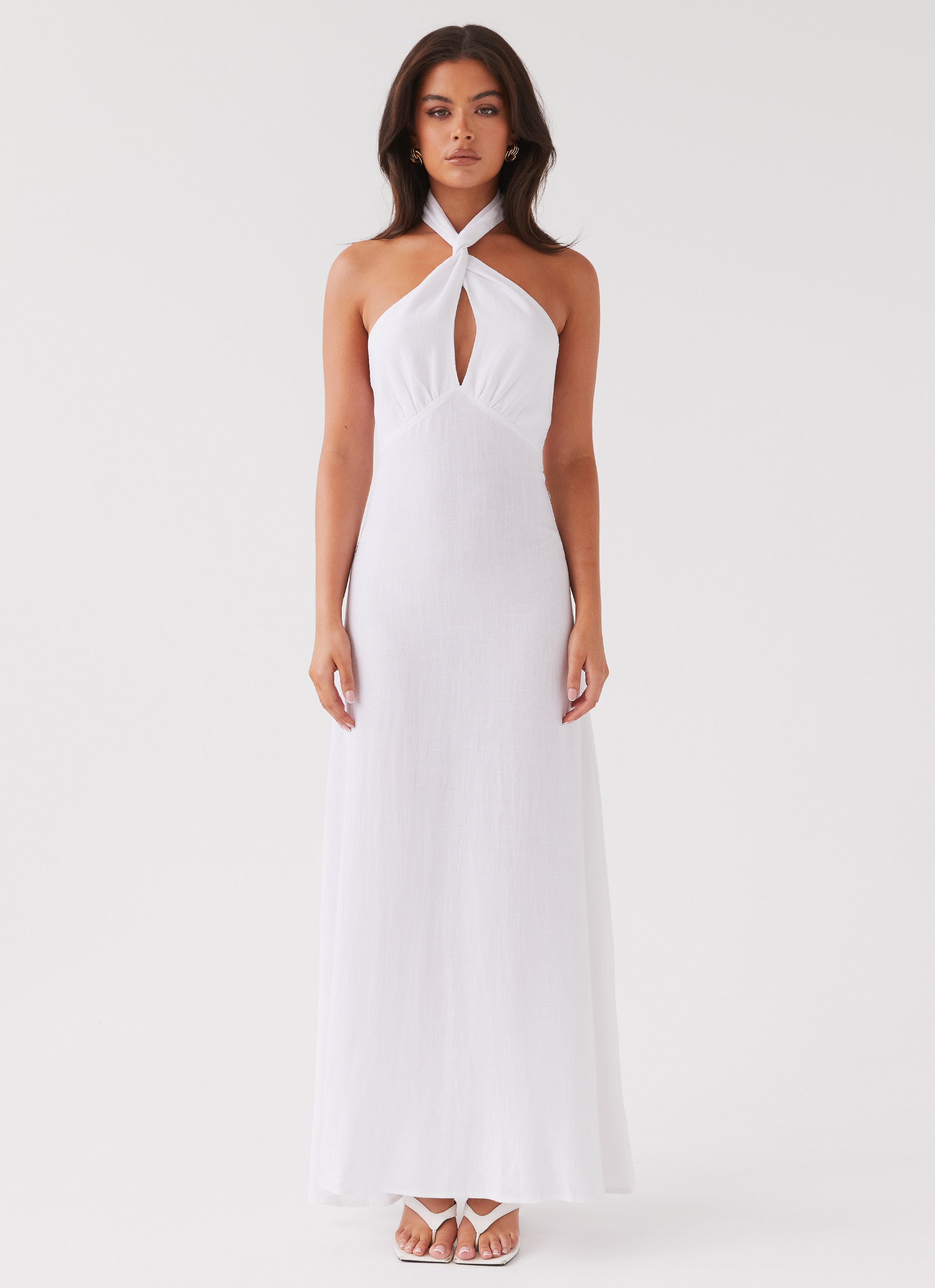 Adrienne Linen Maxi Dress – White