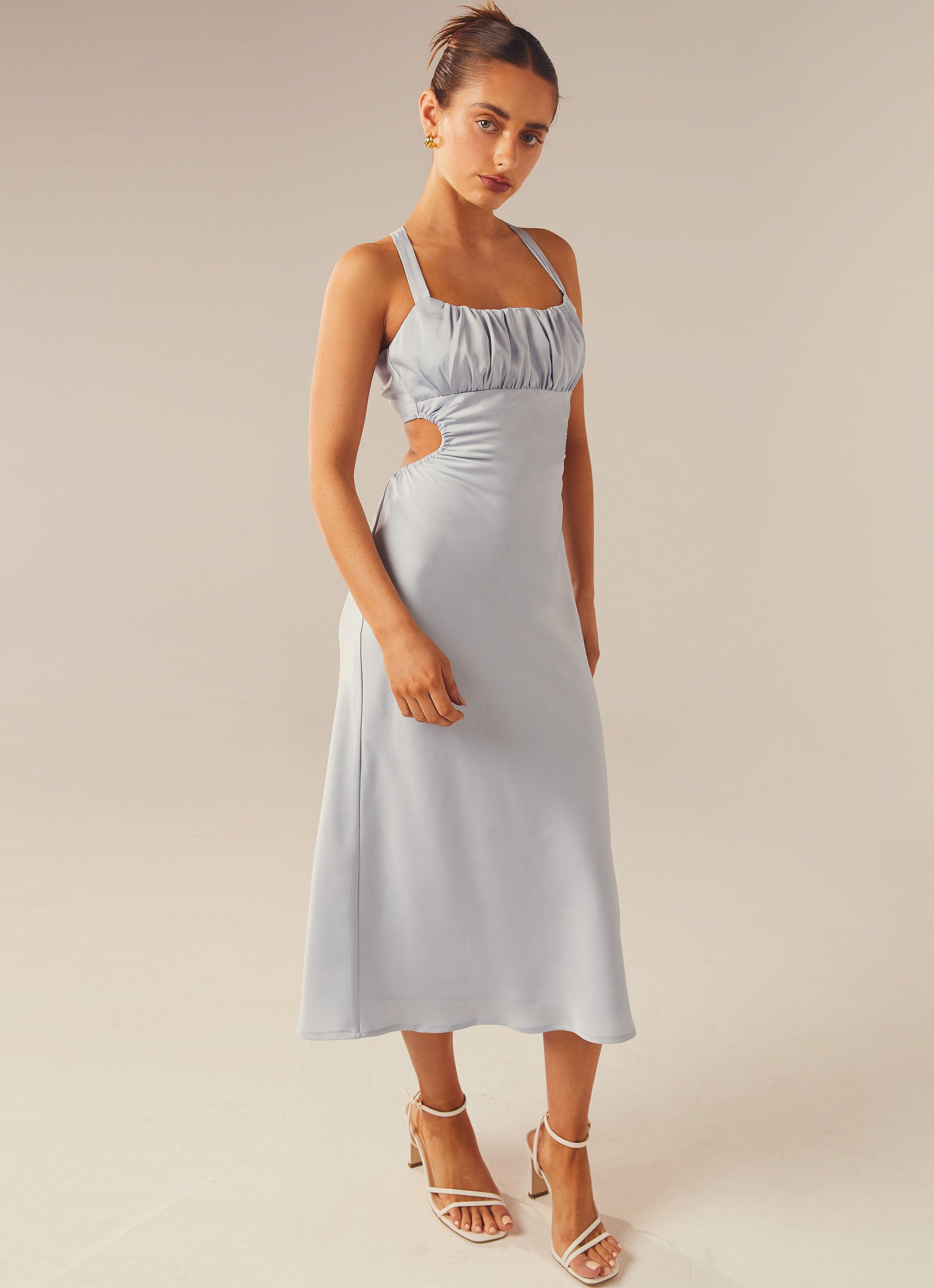 Avery Midi Dress – Light Blue