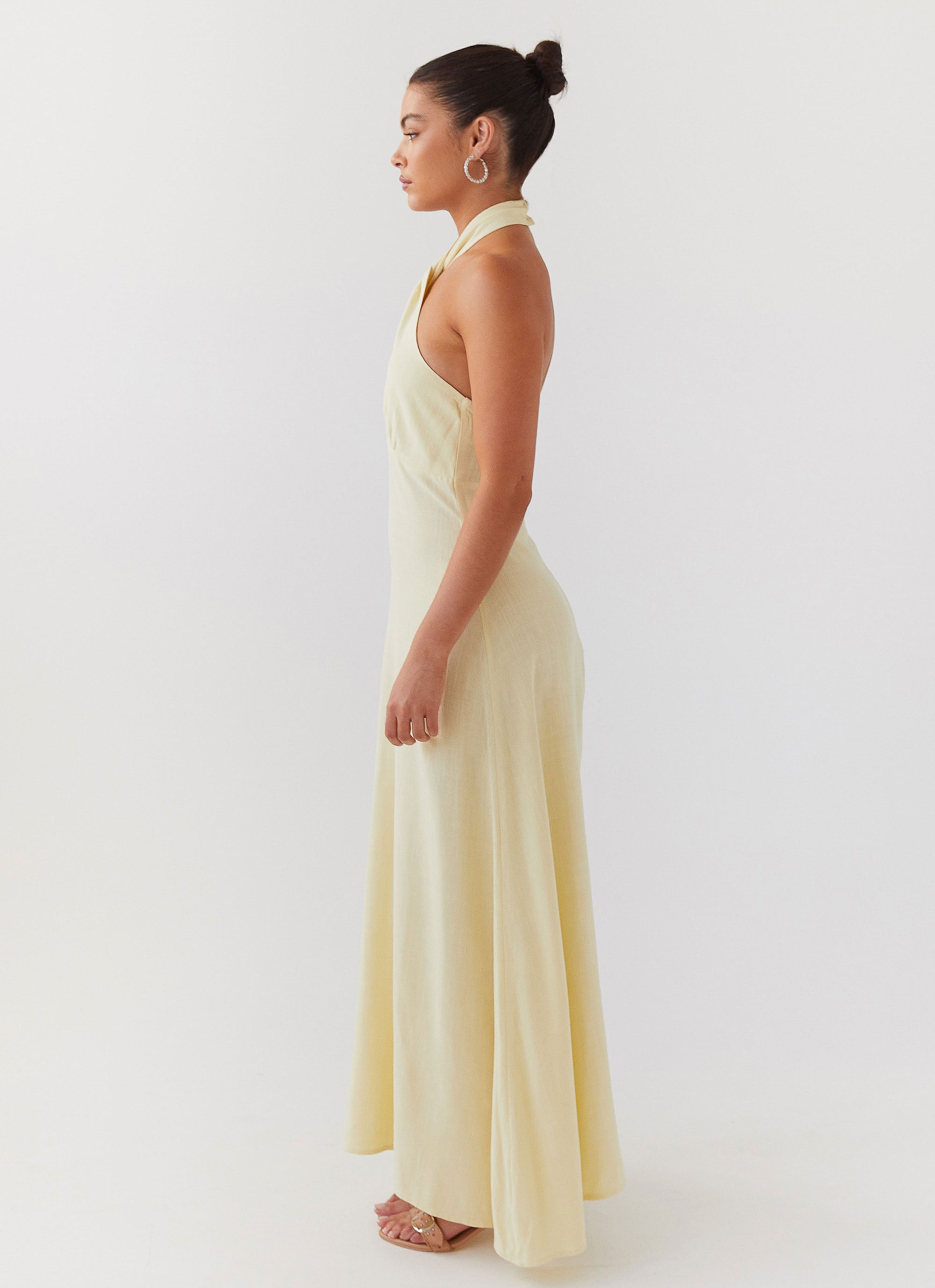 Adrienne Linen Maxi Dress – Lemon