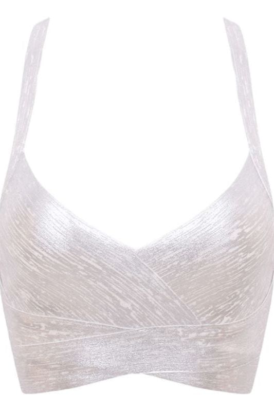 Ang Bandage Crop Top – Silver