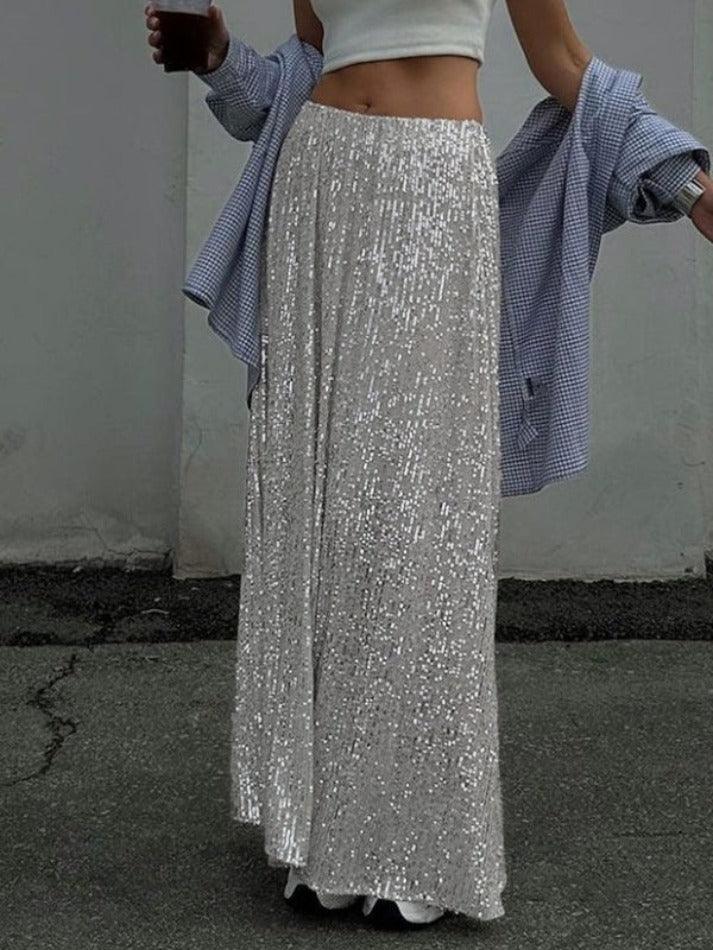 Glittering Sequin Maxi Skirt