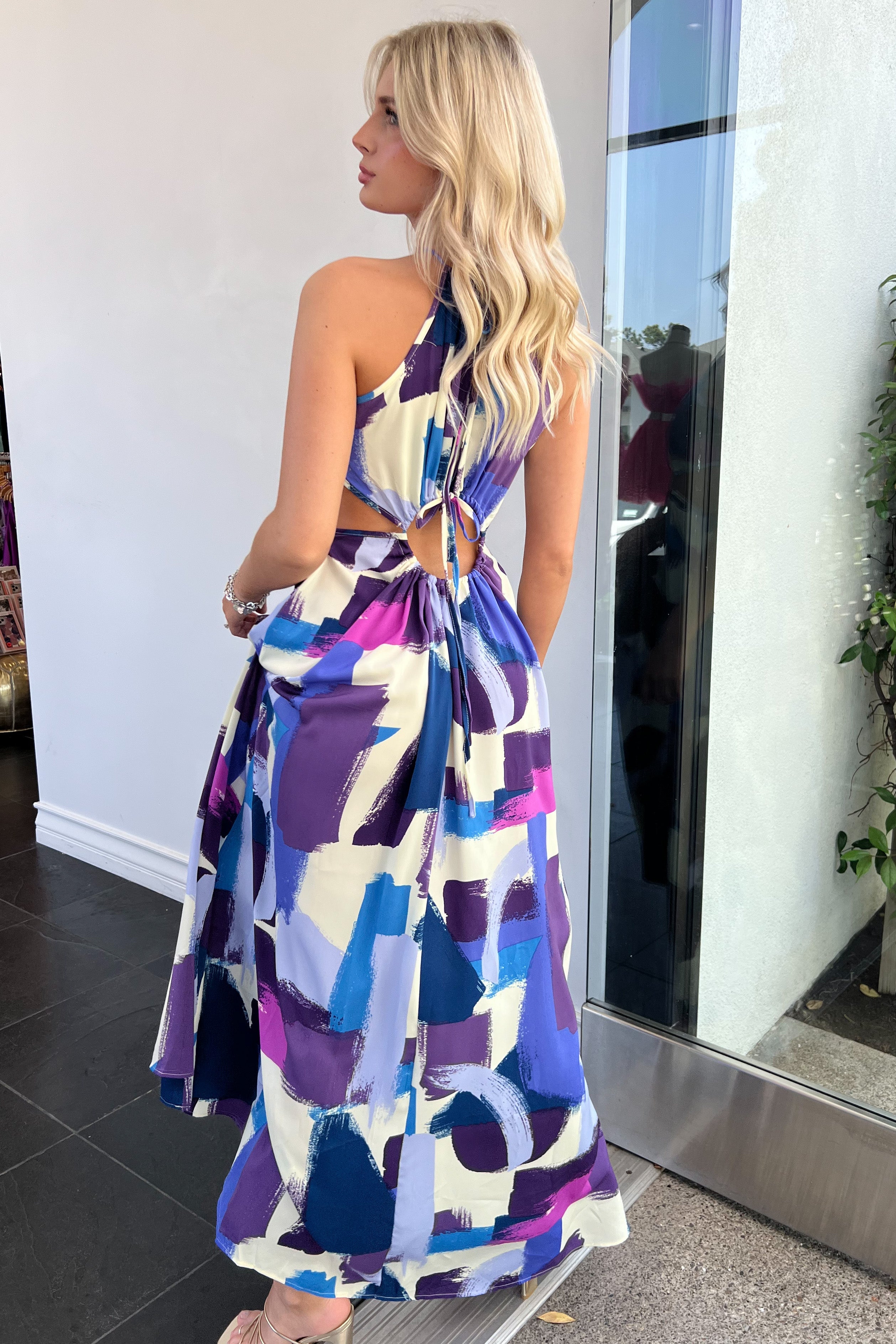 Thessaloniki Maxi Dress-Purple Multi