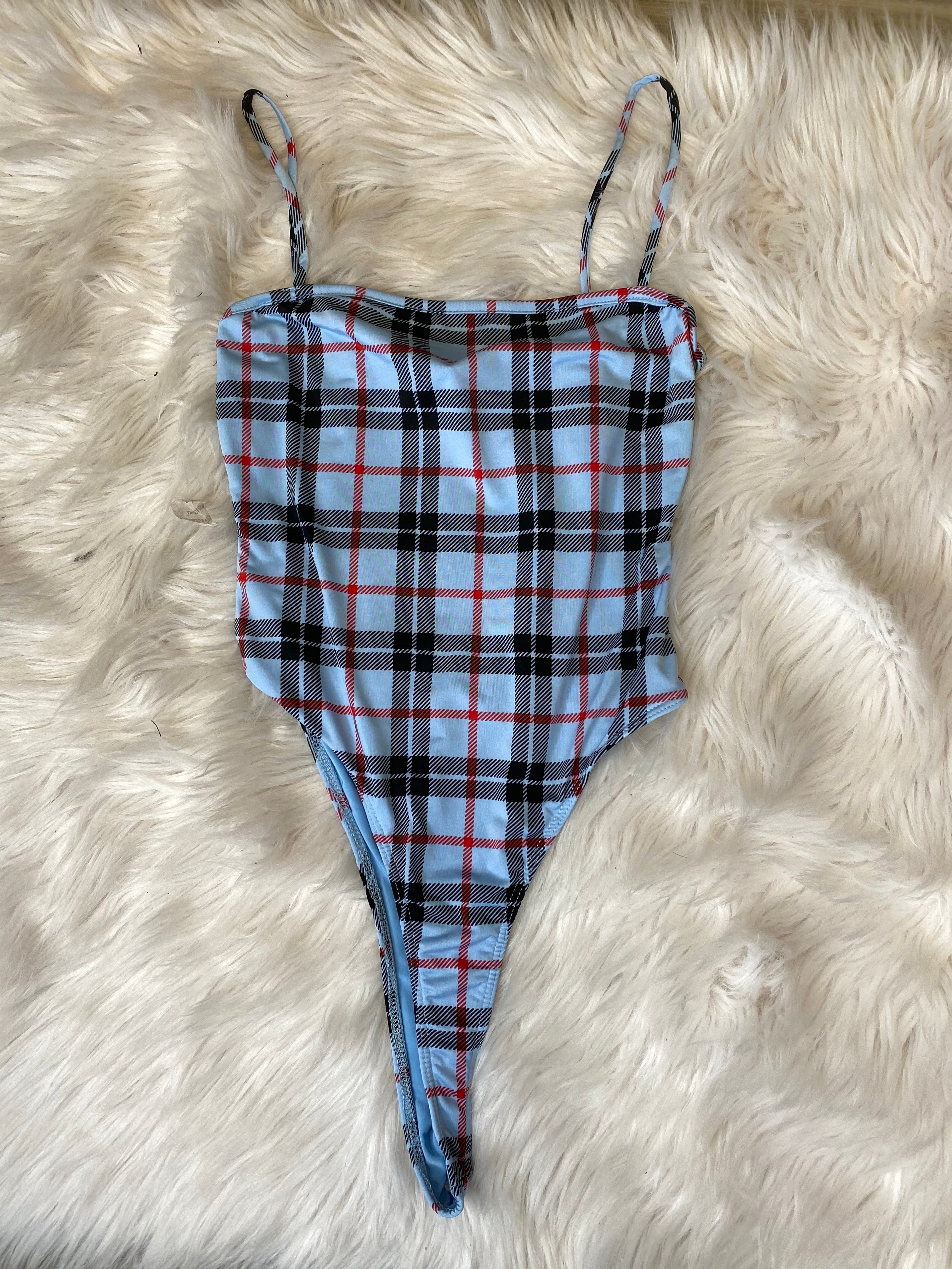 Don't Get Plaid Bodysuit (Blue)