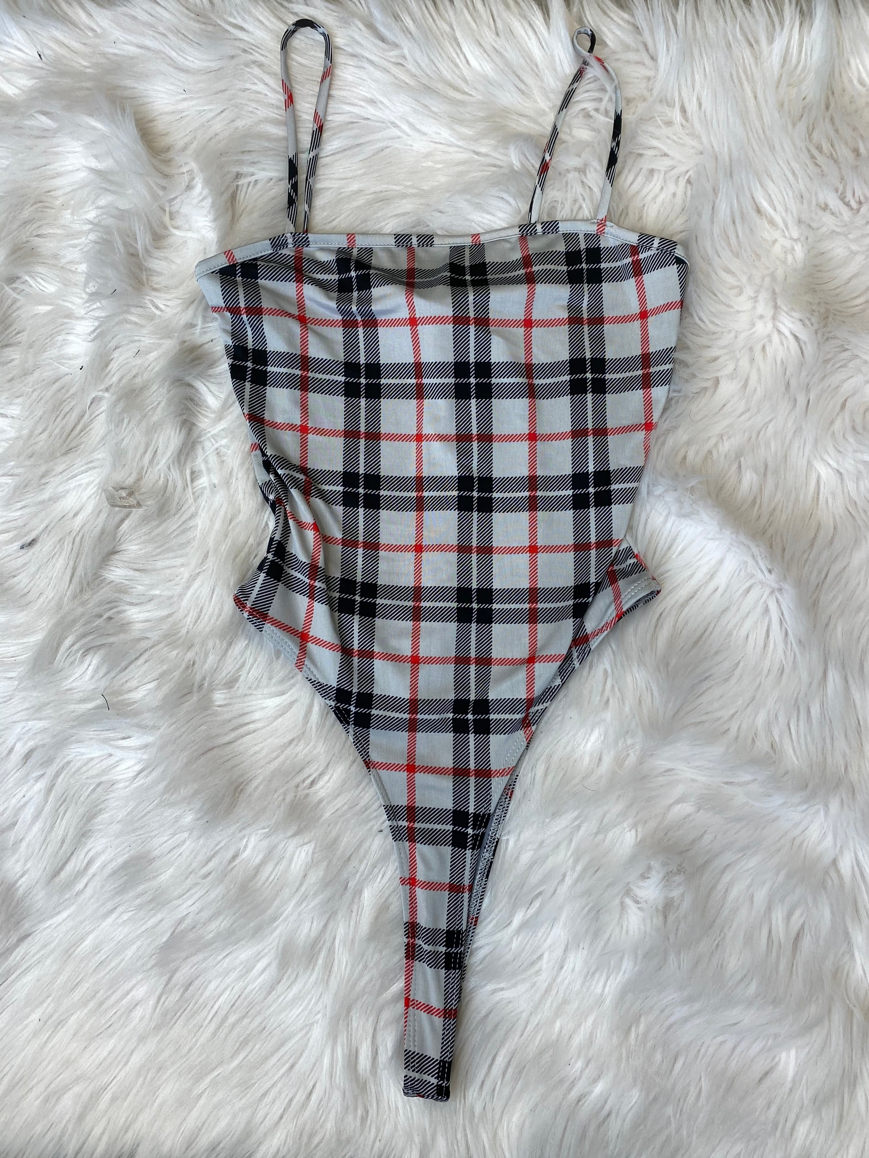 Don’t Get Plaid Bodysuit (Gray)