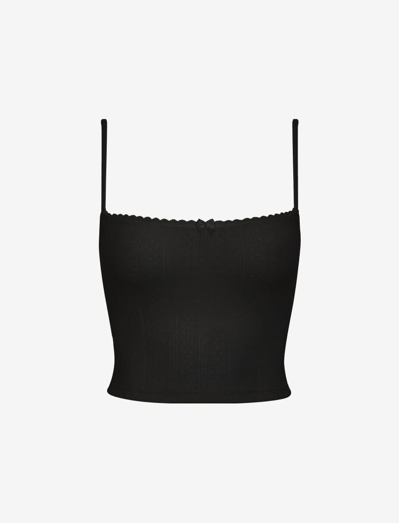 Topanga Tank | Black Pointelle