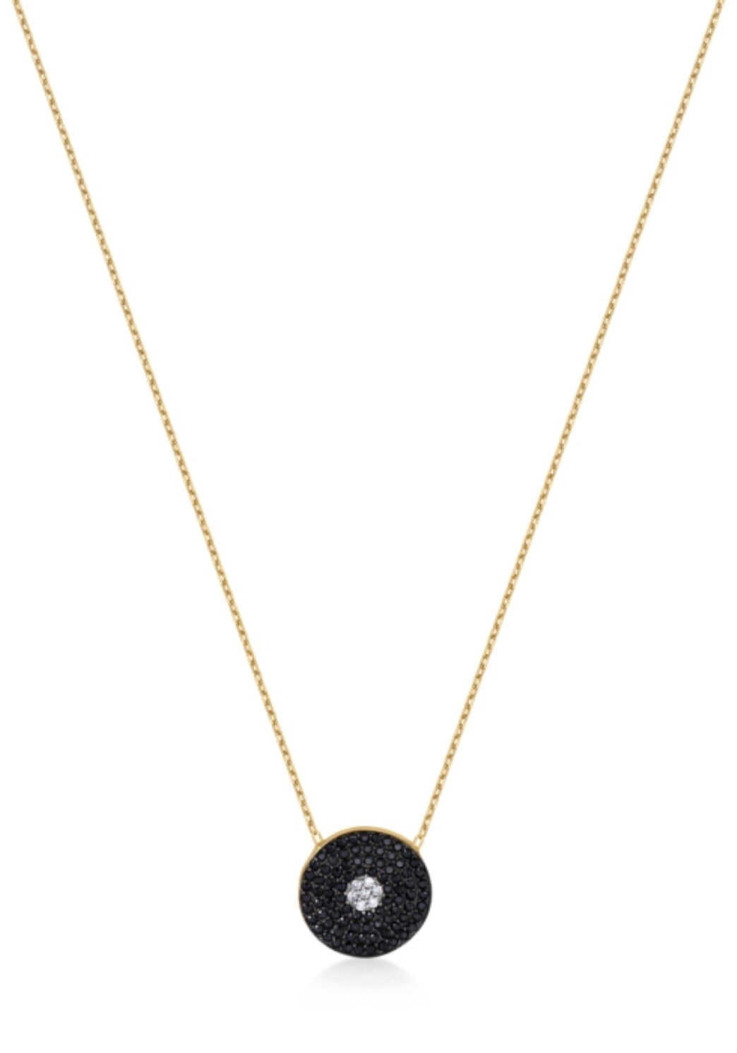 Noble Zipper Necklace Gold Crystal/BlackDiamond/Gold