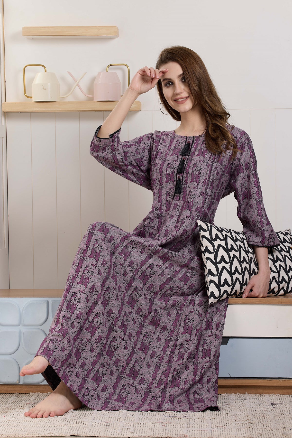 MANGAI Premium Alpine KURTI Style 3/4 Sleeve| Beautiful Stylish KURTI Model | Side Pocket | Perfect Nightwear Collection's for Trendy Women's