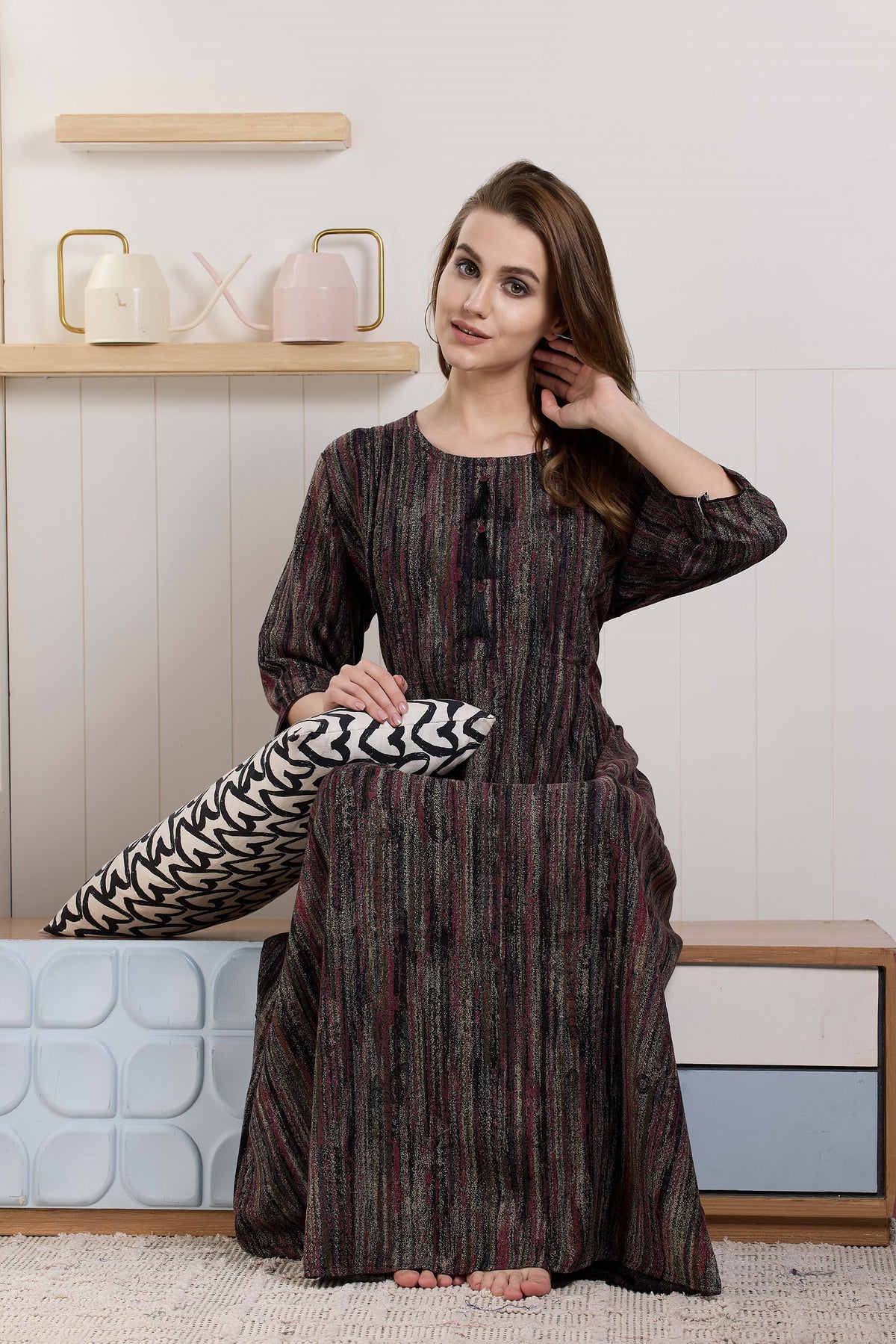 MANGAI Premium Alpine KURTI Style 3/4 Sleeve| Beautiful Stylish KURTI Model | Side Pocket | Perfect Nightwear Collection's for Trendy Women's