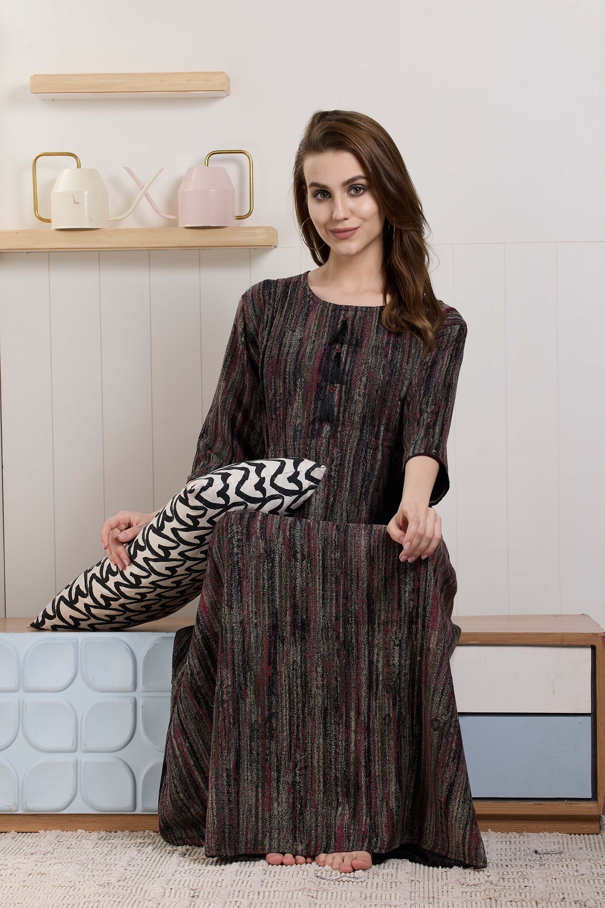 MANGAI Premium Alpine KURTI Style 3/4 Sleeve| Beautiful Stylish KURTI Model | Side Pocket | Perfect Nightwear Collection's for Trendy Women's