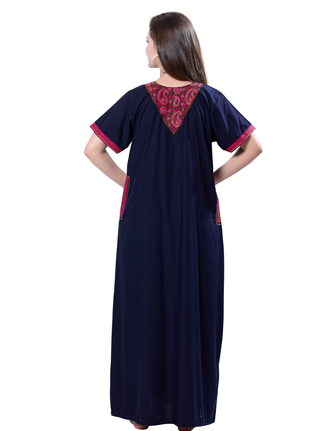 MANGAI Premium KARACHI Embroidery Nighties | Beautiful Embroidery Design's | Branded Quality | Half Sleeve | Regular Model | Stylish Nightdress for Women