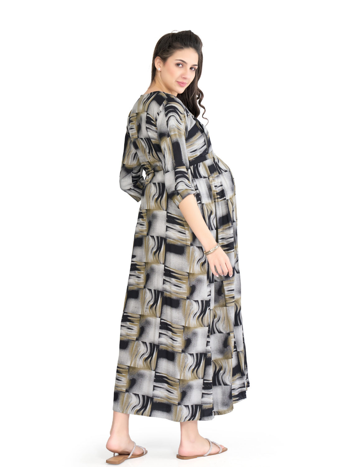 ONLY MINE Premium MAXI Mom's Wear - Soft & Smooth Rayon | Maternity | Feeding | Maxi Model | Casual Wear for Pregnancy Women's