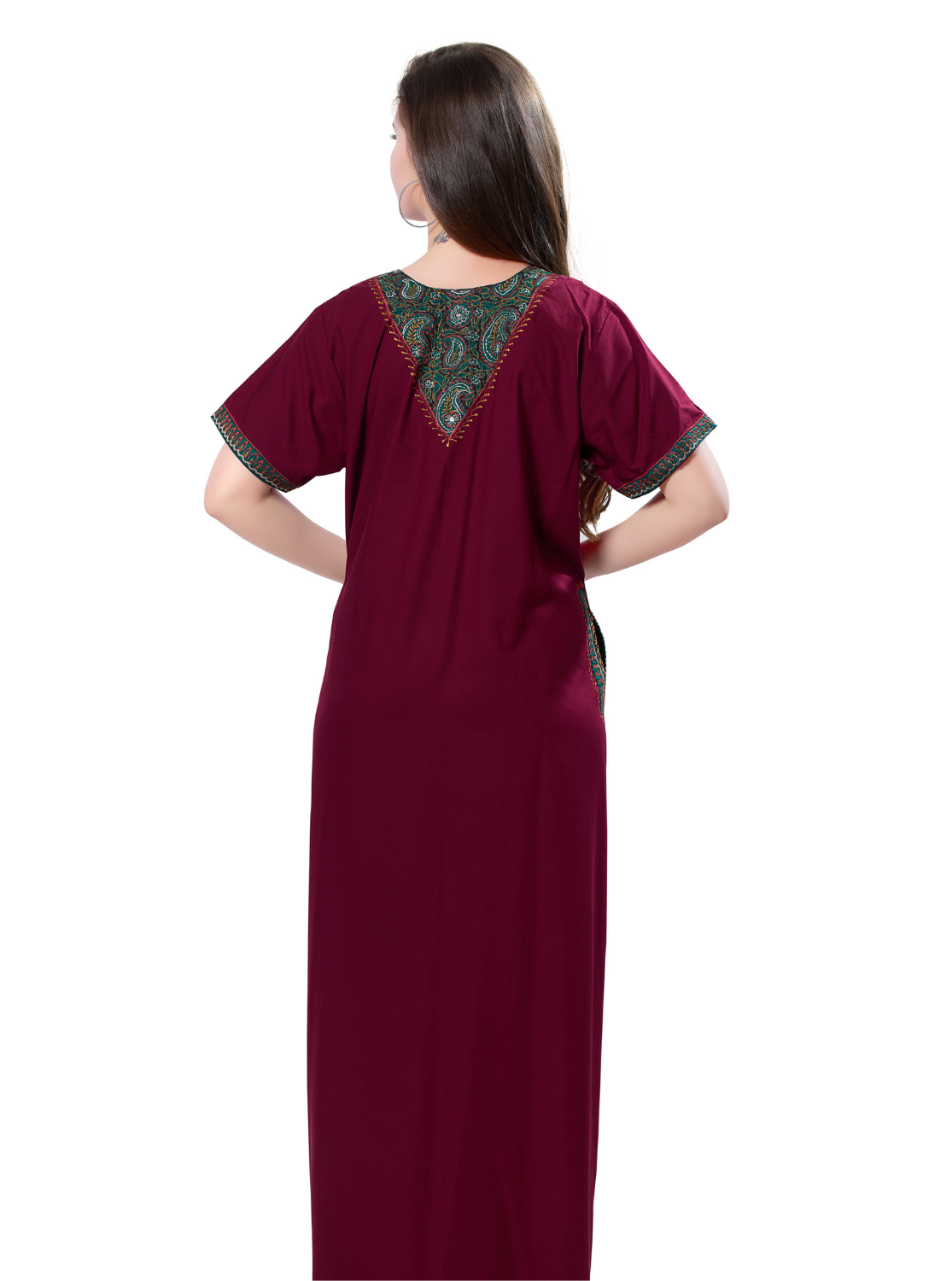 MANGAI Premium KARACHI Embroidery Nighties | Beautiful Embroidery Design's | Branded Quality | Half Sleeve | Regular Model | Stylish Nightdress for Women