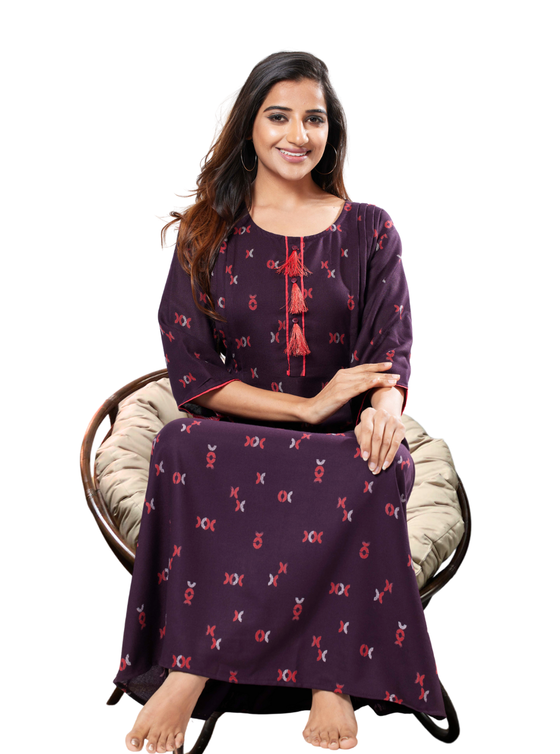 MANGAI Premium Alpine KURTI Style 3/4 Sleeve| Beautiful Stylish KURTI Model | Side Pocket | Perfect Nightwear Collection's for Trendy Women's