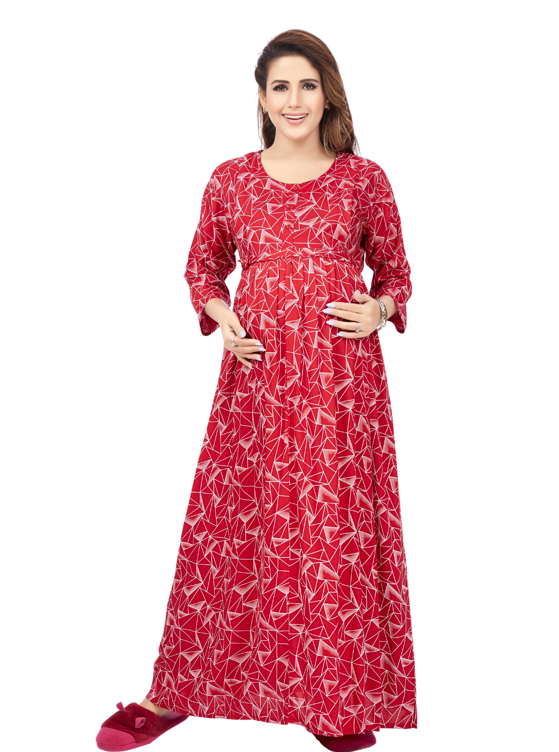 ONLY MINE New 4-IN-ONE Mom's Wear - Soft & Smooth Rayon | Maternity | Feeding | Maxi | Long Frock | Casual Wear