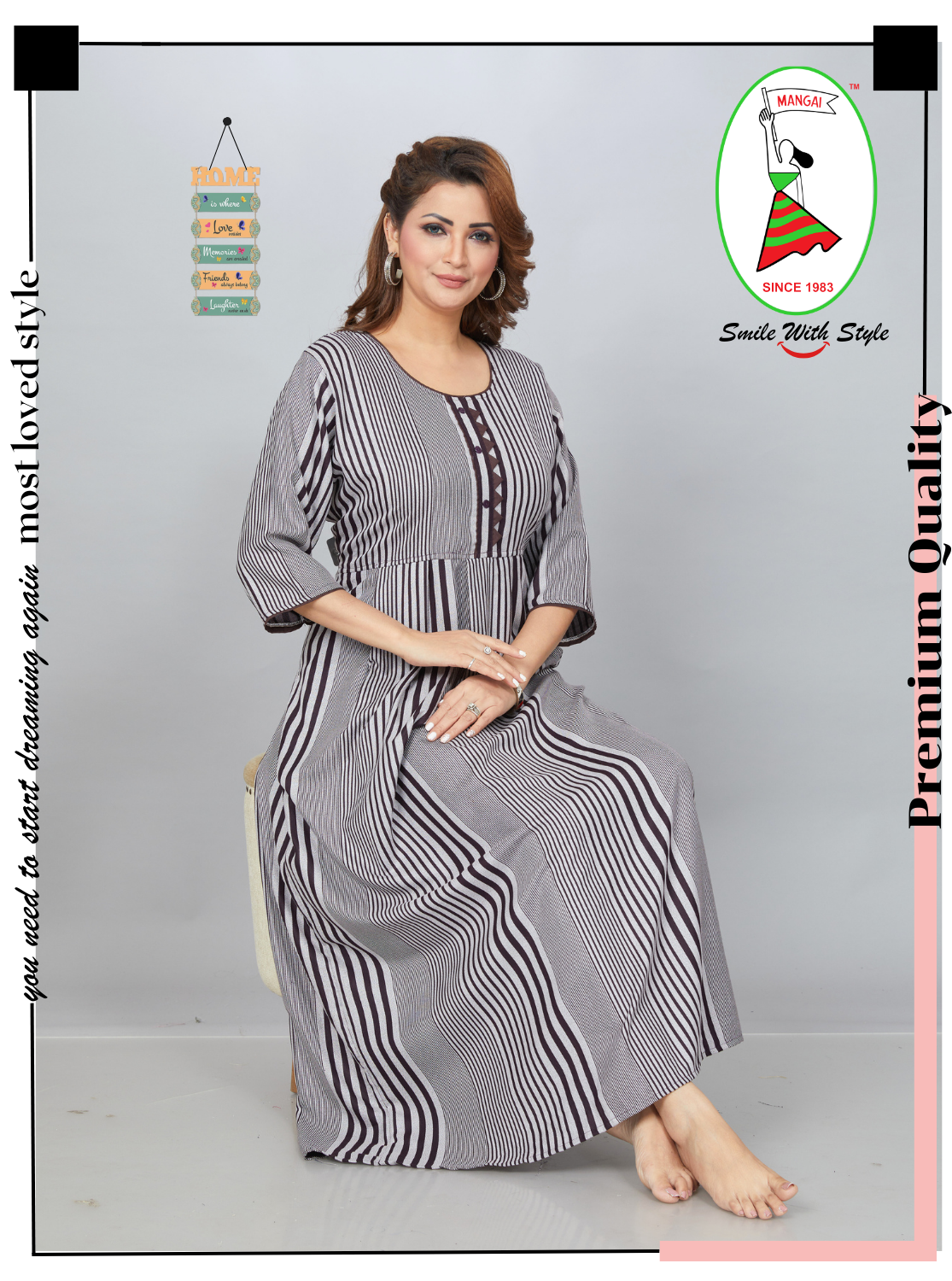 MANGAI Premium Alpine KURTI Style | Beautiful Stylish KURTI Model | Side Pocket | Perfect Nightwear Collection's for Trendy Women's