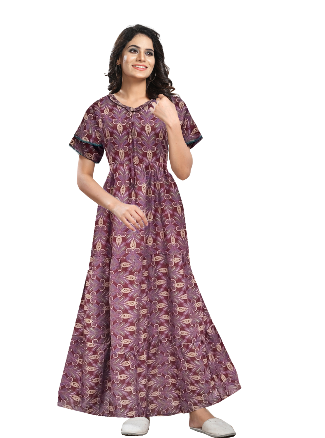 New Arrivals MANGAI Premium Alpine FROCK Model Nighties | Beautiful Stylish Frock Style | Stylish Sleeves | Perfect Nightwear Trendy Women's