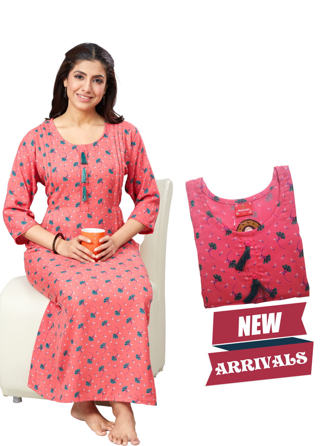 New Arrivals MANGAI Premium Alpine KURTI Style | Beautiful Stylish KURTI Model | Side Pocket | Perfect Nightwear Collection's for Trendy Women's