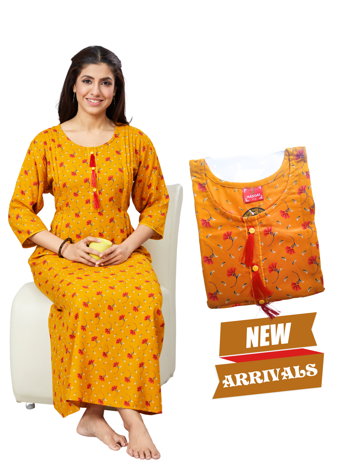 New Arrivals MANGAI Premium Alpine KURTI Style | Beautiful Stylish KURTI Model | Side Pocket | Perfect Nightwear Collection's for Trendy Women's