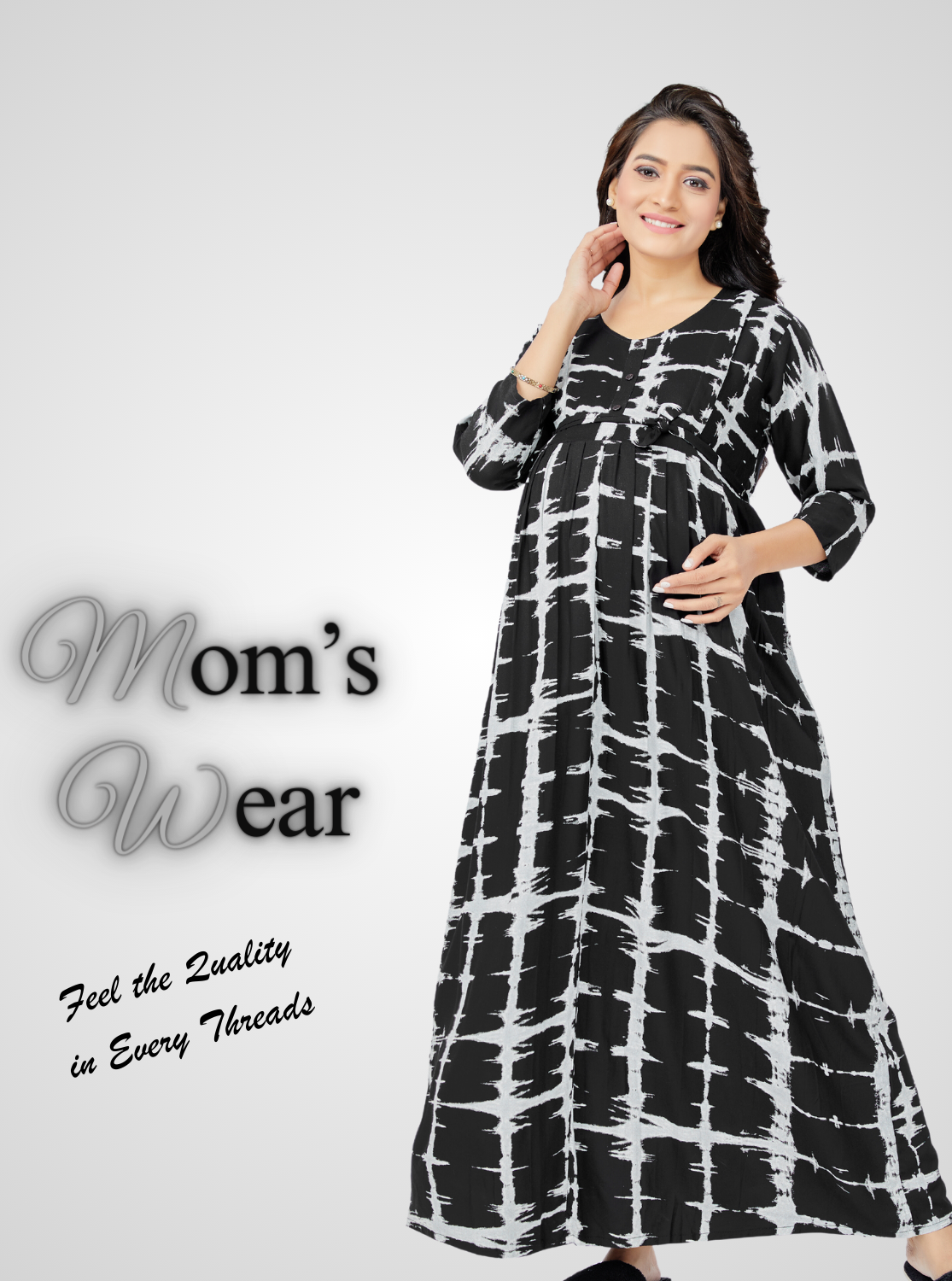 ONLY MINE New 4-IN-ONE Mom's Wear - Soft & Smooth Rayon | Maternity | Feeding | Maxi | Long Frock | Casual Wear | Perfect Maternity Collection for Pregnancy Women's