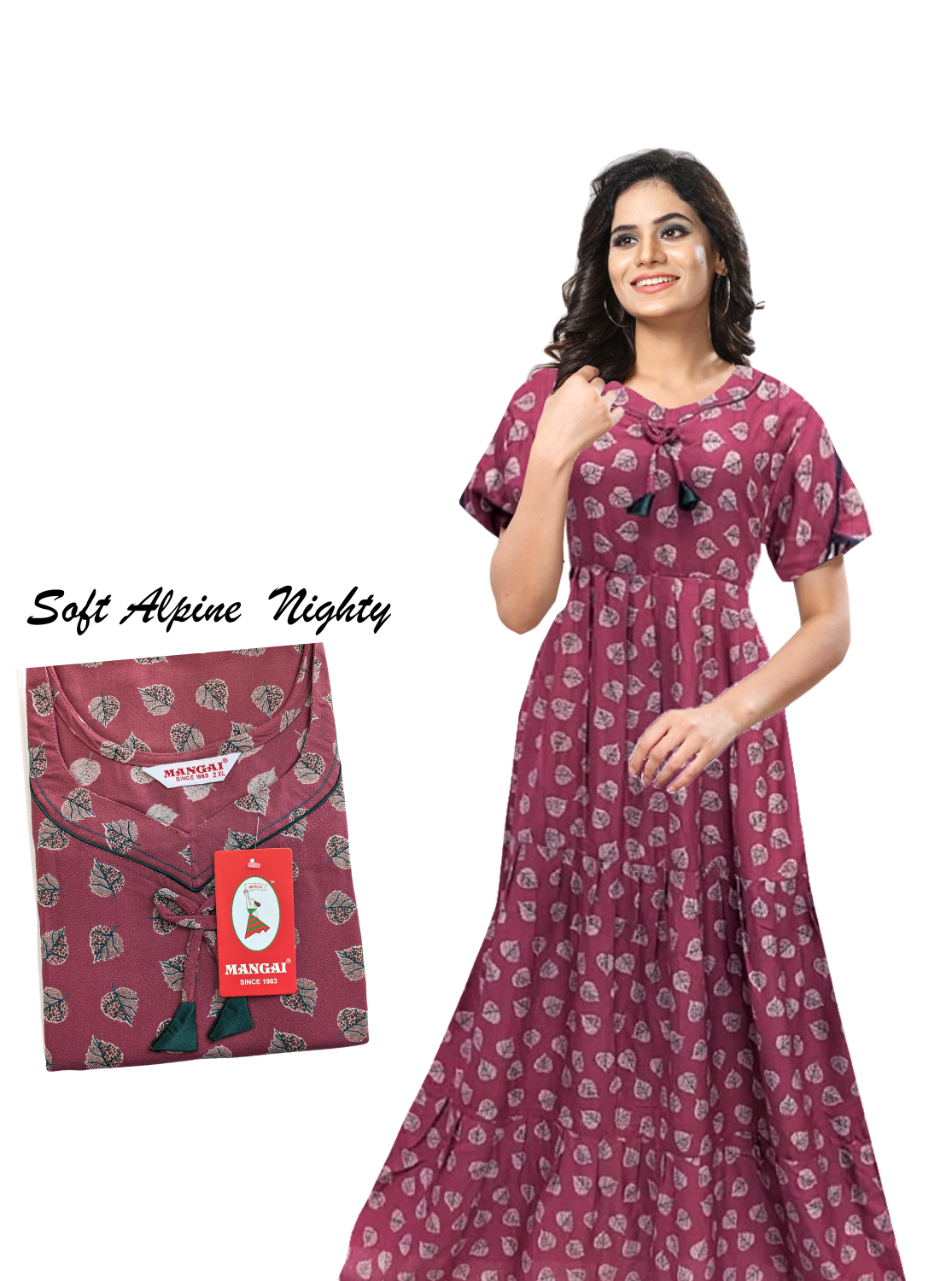 New Collection MANGAI Premium Alpine FROCK Model Nighties | Beautiful Stylish Frock Style | Stylish Sleeves | Perfect Nightwear Trendy Women's