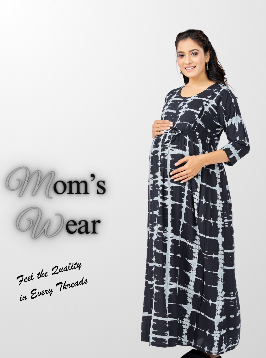 ONLY MINE New 4-IN-ONE Mom's Wear - Soft & Smooth Rayon | Maternity | Feeding | Maxi | Long Frock | Casual Wear | Perfect Maternity Collection for Pregnancy Women's