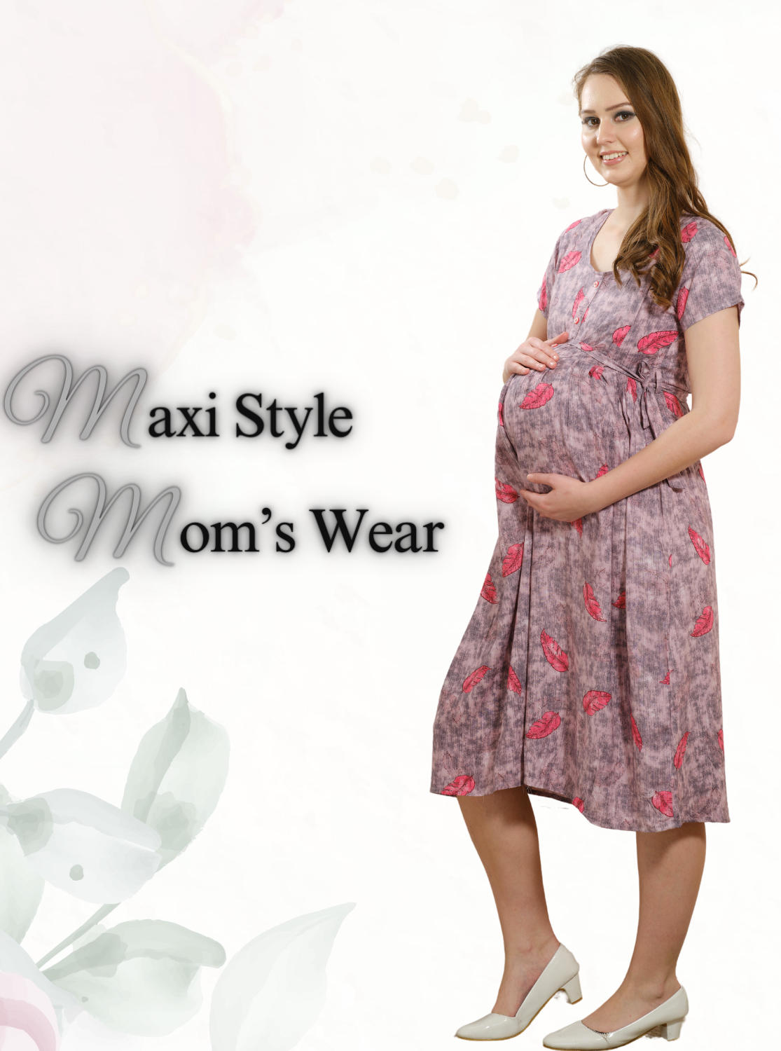 New ONLY MINE Premium 4-IN-ONE Floral Print Mom's Wear | Stylish Maxi Moms Wear | Invisible Feeding Zipper | Perfect Pregnancy Wear